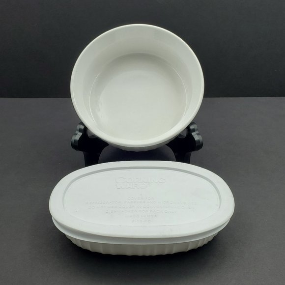 Corningware French White 24 oz Round 15 oz Oval Casserole Dishes - Picture 1 of 13